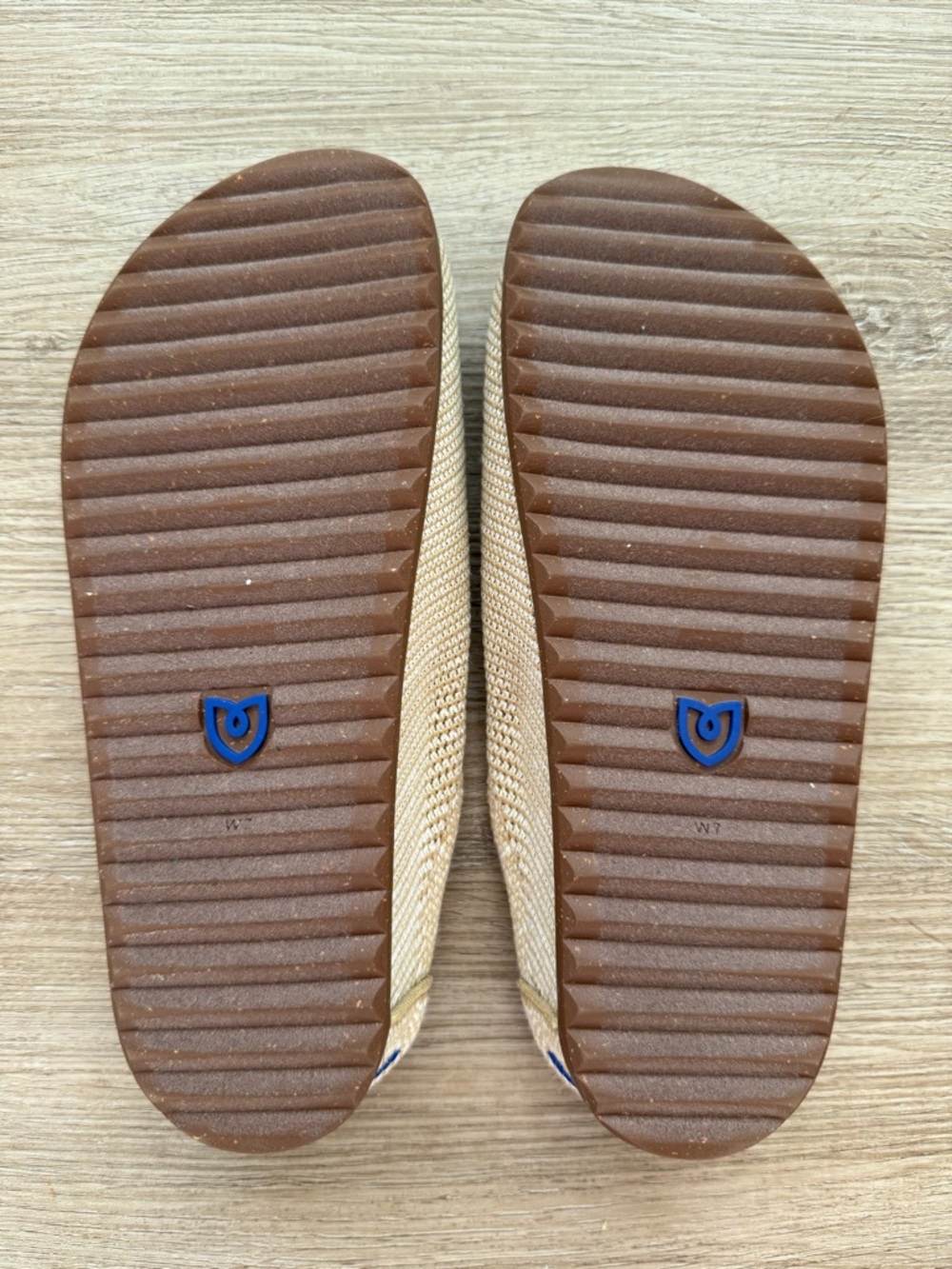 Rothy's Hemp Casual Clog Slip On Comfort Shoes Pelican Raffia Knit Washable Sz 7 - Picture 11 of 12